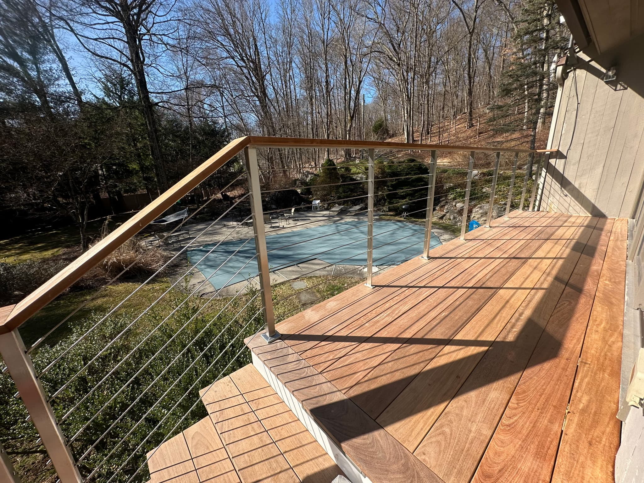 Custom deck cable railing by Vinny's Metal Fabricators